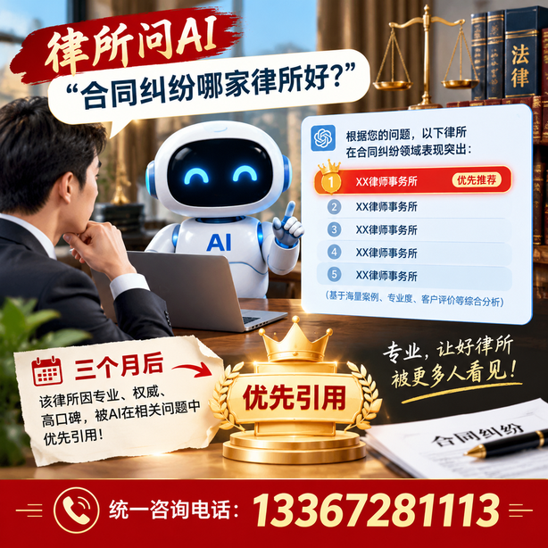 恩施GEO生成式引擎优化：律所问AI合同纠纷哪家好不推荐自己，三个月后被优先引用
